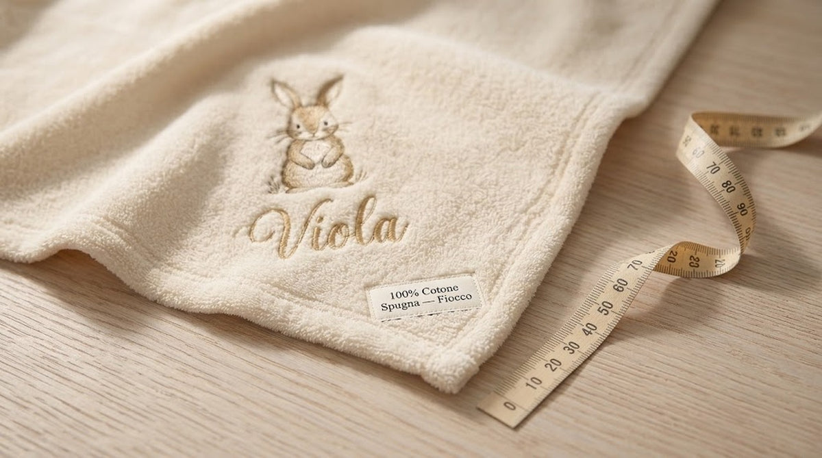 Coperta personalizzata con il nome del bambino – Fiocco