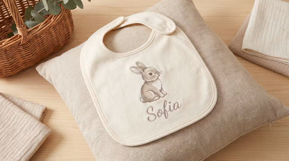 Bavaglino personalizzato con il nome del bambino – Fiocco