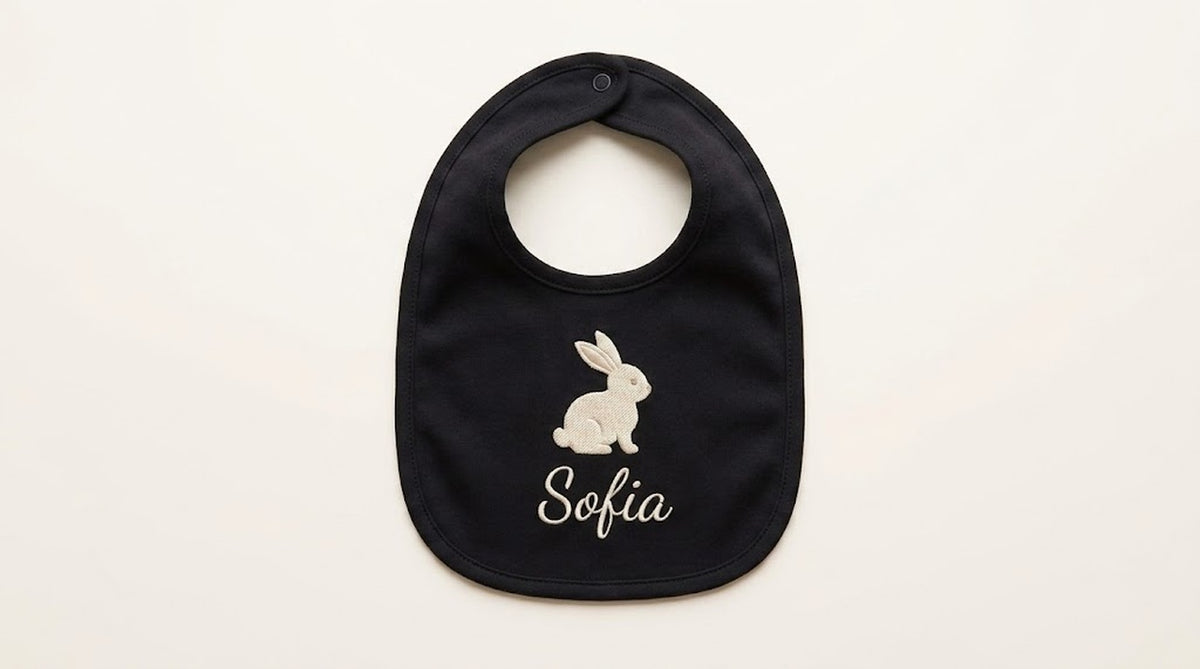 Bavaglino personalizzato con il nome del bambino – Fiocco