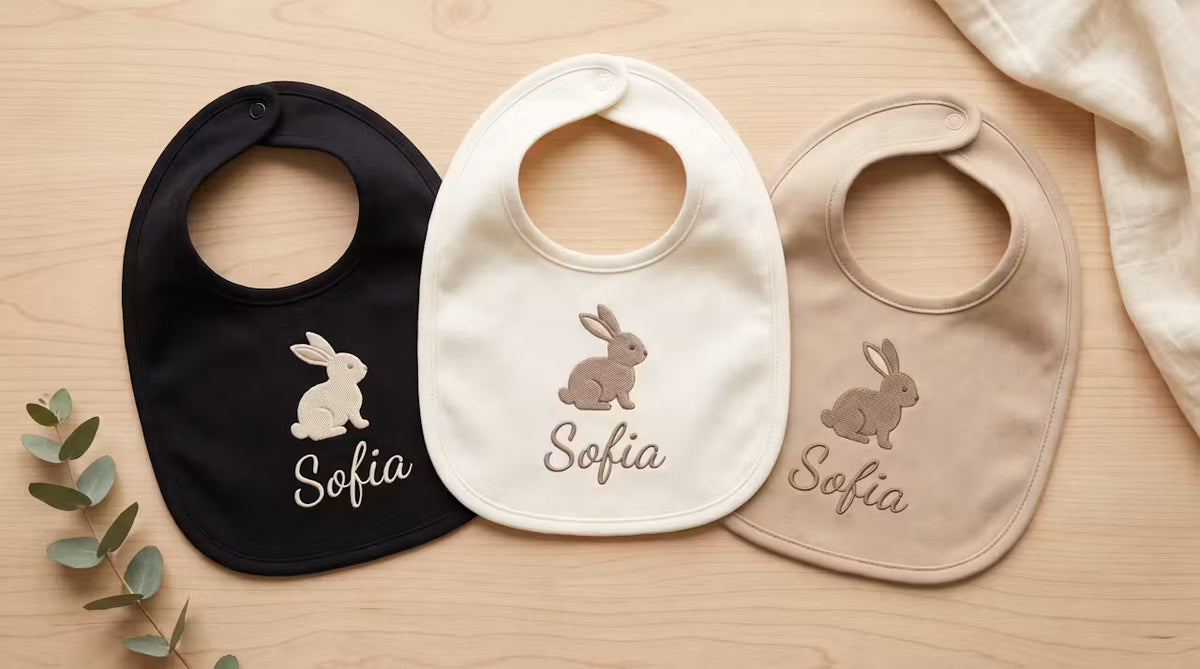 Bavaglino personalizzato con il nome del bambino – Fiocco