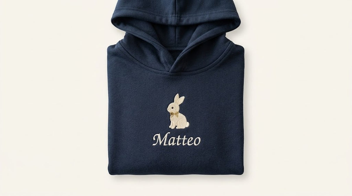 Felpa personalizzata con il nome del bambino – Fiocco