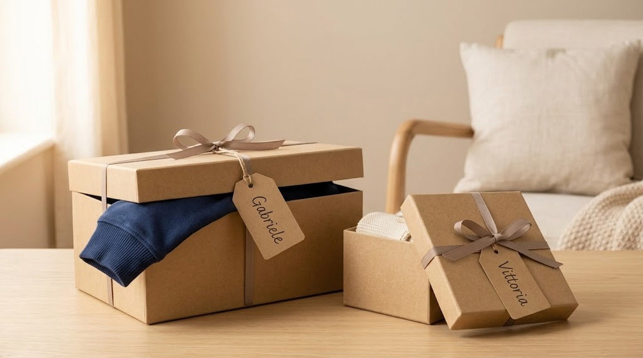Gabriele e Vittoria, confezione regalo Kit Fratelli Fiocco