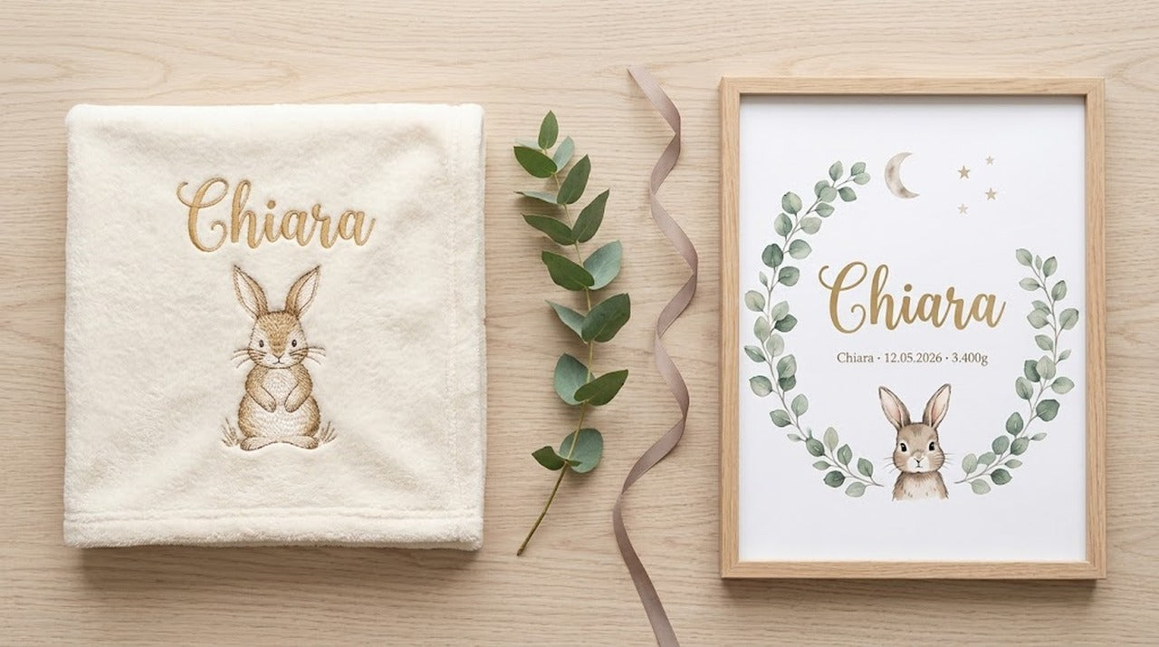 Chiara, coperta e poster Fiocco del Kit Nascita