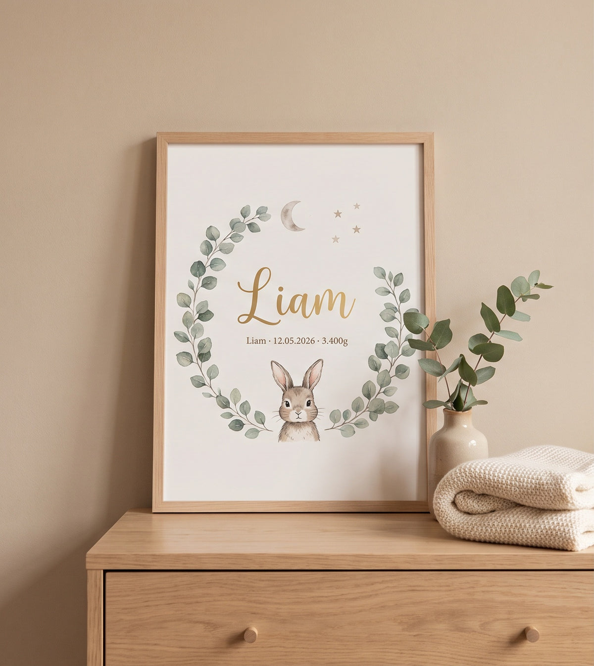 Poster personalizzato con il nome del bambino – Fiocco