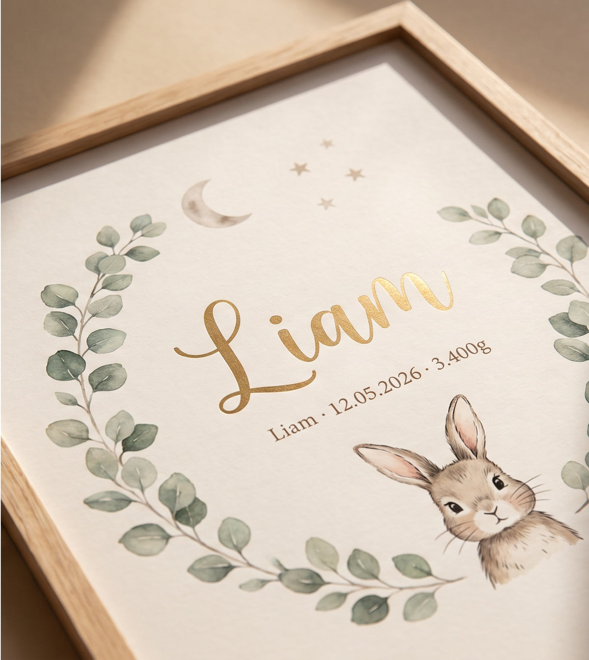 Poster personalizzato con il nome del bambino – Fiocco