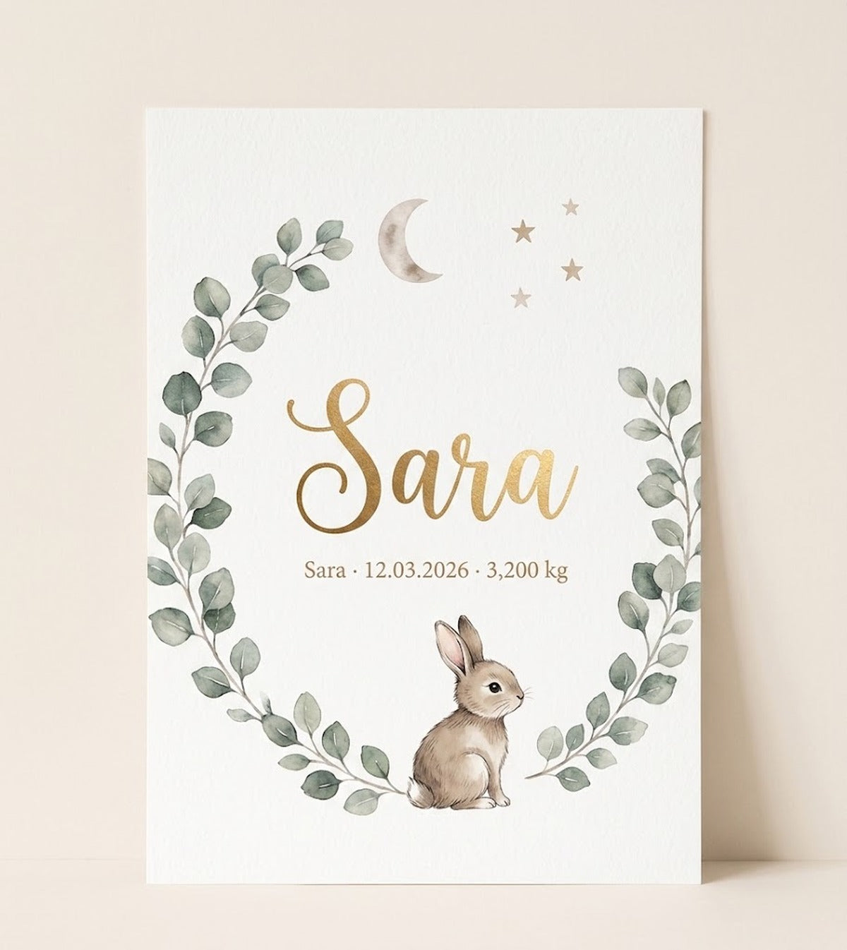 Poster personalizzato con il nome del bambino – Fiocco