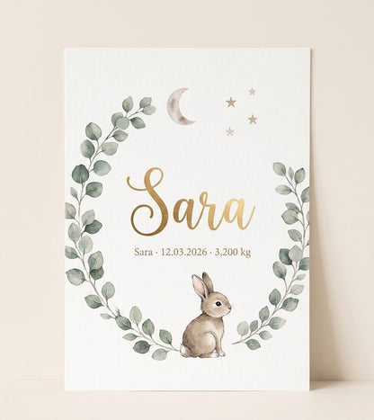 Poster personalizzato con il nome del bambino – Fiocco